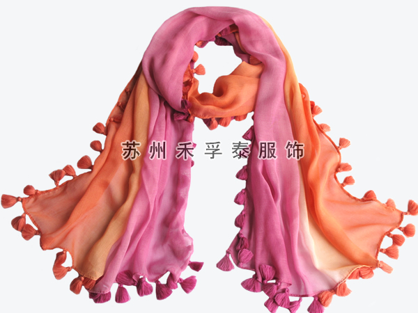 新款人棉彩虹渐变围巾厂家订做批发