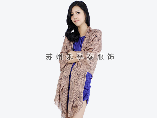 新款人棉抽象印花围巾厂家订做批发