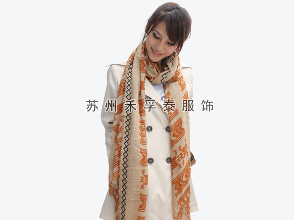 新款人棉几何图形围巾厂家订做批发