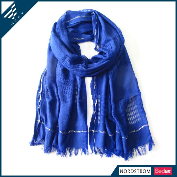2014新款时尚蓝长巾    围巾批发厂家