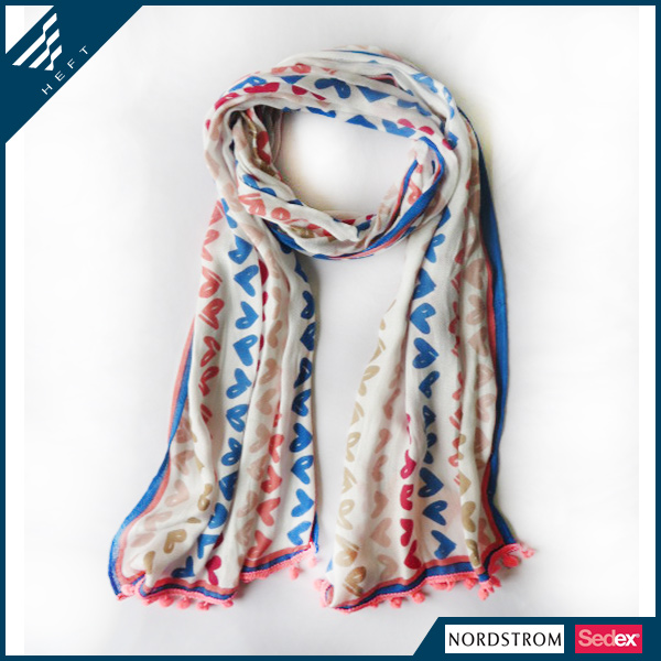 新款时尚心形儿童围巾